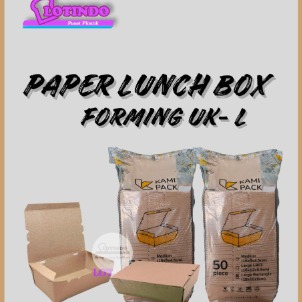 PAPER LUNCH BOX RECT "L"(FORMING) KRAFT UK-18X10X5 ISI @50 PCS