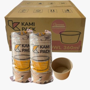 "PAPER BOWL (COKLAT) - KAMI PACK 360ML @25PCS"