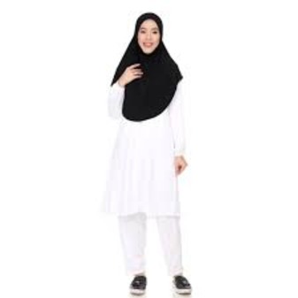JUBAH SELUAR COMOCREPE (PUTIH)