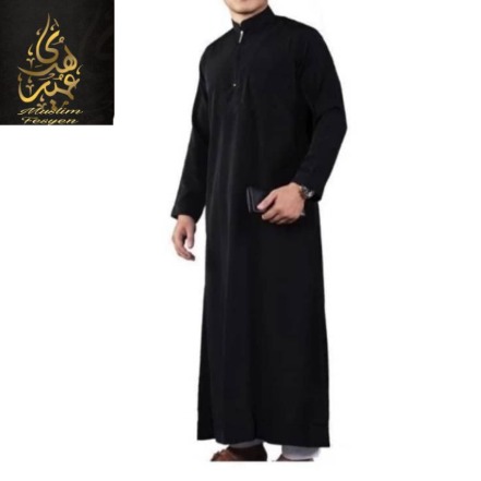 JUBAH AL-HERA NON COLLAR (HITAM)