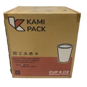 PAPER CUP (PUTIH-MIX) MOTIF COFFEE 8'OZ @50PCS