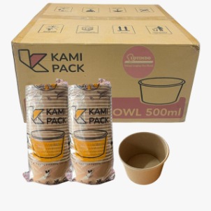 "PAPER BOWL (COKLAT) - KAMI PACK 500ML @25PC"