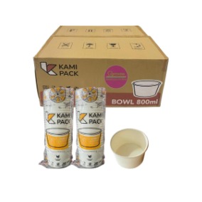 "PAPER BOWL (PUTIH) - KAMI PACK 800ML @25PC"