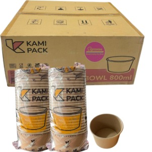 "PAPER BOWL (COKLAT) - KAMI PACK 800ML @25PC"